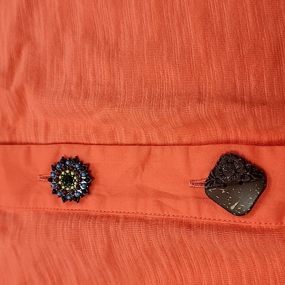 Soft Surroundings Size L Daniella Eclectic Button Front Tunic Top Cotton Boho - Picture 7 of 10